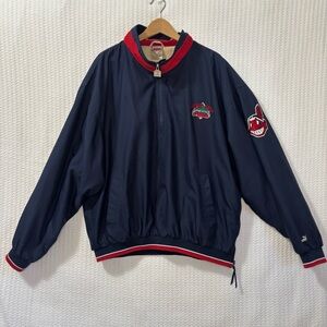 Vintage Puma Cleveland Indians Jacob's Field Quarter Zip Windbreaker Pullover XL
